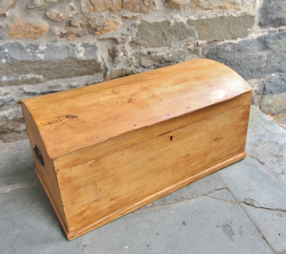 19TH CENTURY DOME TOP PINE TRUNK