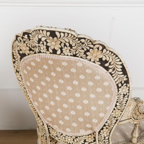 EARLY C20TH PAIR OF ANGLO INDIAN BONE INLAID CHAIR - ADDITIONAL PHOTO 5