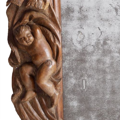A CHARMING C18TH ITALIAN CARVED MIRROR - ADDITIONAL PHOTO 1