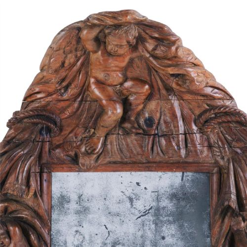 A CHARMING C18TH ITALIAN CARVED MIRROR - ADDITIONAL PHOTO 2