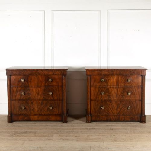 a rare pair of regency mahogany chest of drawers - CATEGORY: ANTIQUE CHEST OF DRAWERS - DATED REGENCY