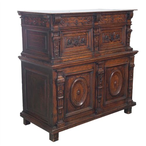 RARE C17TH OAK ENCLOSED CHEST - ADDITIONAL PHOTO 1
