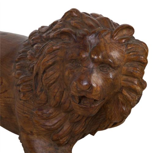 LARGE PAIR OF C19TH GRAND TOUR CARVED MEDICI LIONS - ADDITIONAL PHOTO 4