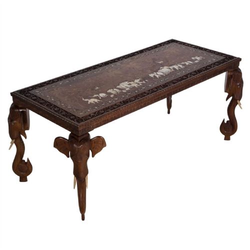 c20th indian carved coffee table - CATEGORY: ANTIQUE TABLES - DATED 1920