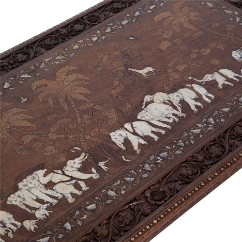 C20TH INDIAN CARVED COFFEE TABLE - ADDITIONAL PHOTO 1