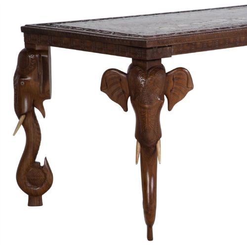 C20TH INDIAN CARVED COFFEE TABLE - ADDITIONAL PHOTO 2