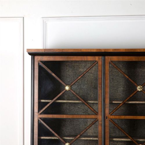 EARLY C20TH WALNUT BRASS AND EBONISED BOOKCASE - ADDITIONAL PHOTO 1