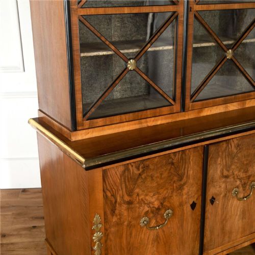 EARLY C20TH WALNUT BRASS AND EBONISED BOOKCASE - ADDITIONAL PHOTO 2