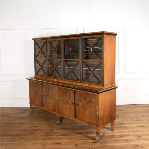 EARLY C20TH WALNUT BRASS AND EBONISED BOOKCASE - ADDITIONAL PHOTO 6