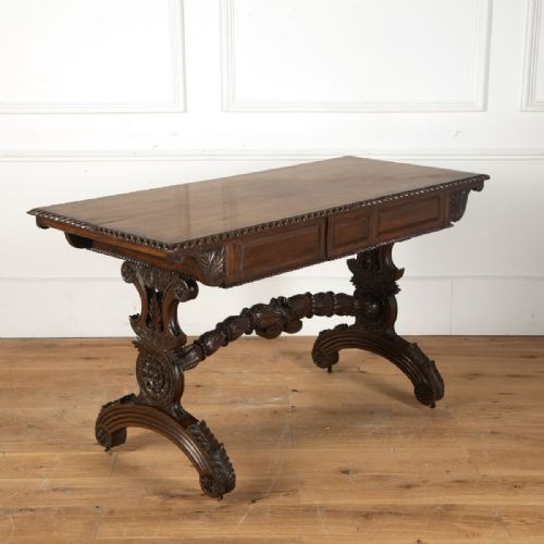 c19th anglo indian padouk library centre table - CATEGORY: ANTIQUE TABLES - DATED 19TH CENTURY