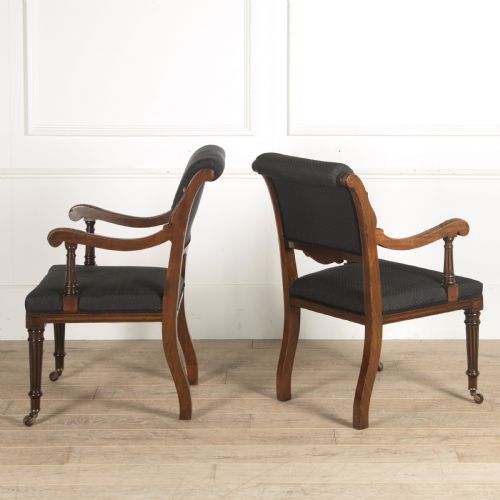 19TH CENTURY PAIR OF MAHOGANY OPEN ARMCHAIRS - ADDITIONAL PHOTO 1