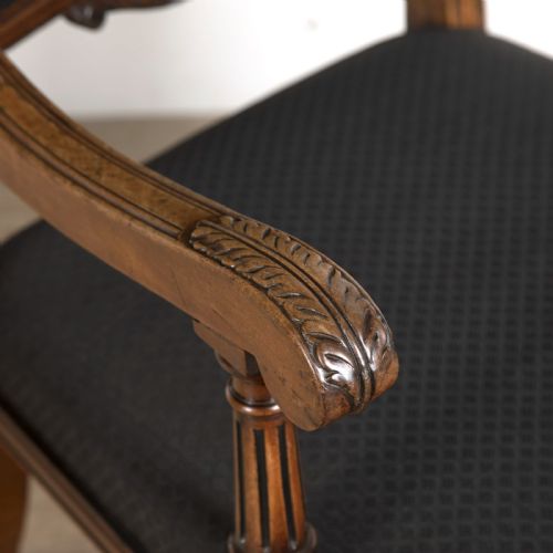 19TH CENTURY PAIR OF MAHOGANY OPEN ARMCHAIRS - ADDITIONAL PHOTO 4