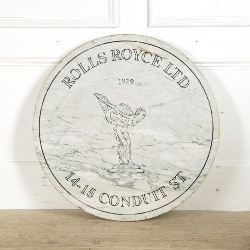 ROLLS ROYCE MARBLE PLAQUE IN EBONISED CENTRE TABLE - ADDITIONAL PHOTO 1