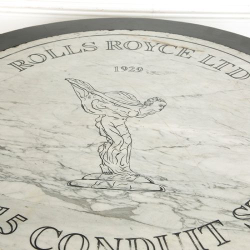 ROLLS ROYCE MARBLE PLAQUE IN EBONISED CENTRE TABLE - ADDITIONAL PHOTO 3
