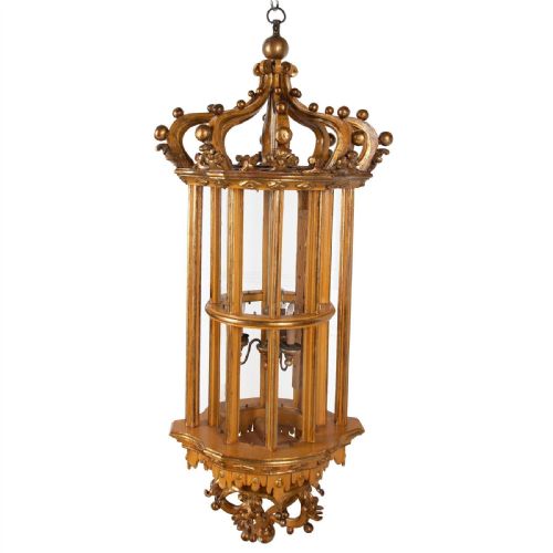 impressive c19th italian giltwood lantern - CATEGORY: ANTIQUE LIGHTING - DATED 1860
