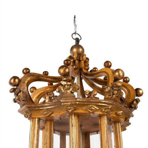 IMPRESSIVE C19TH ITALIAN GILTWOOD LANTERN - ADDITIONAL PHOTO 2