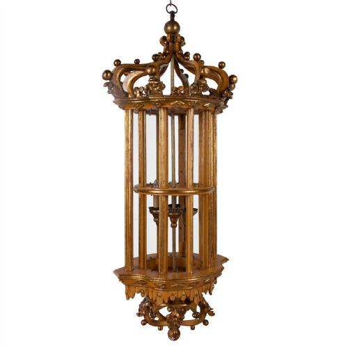 IMPRESSIVE C19TH ITALIAN GILTWOOD LANTERN - ADDITIONAL PHOTO 5