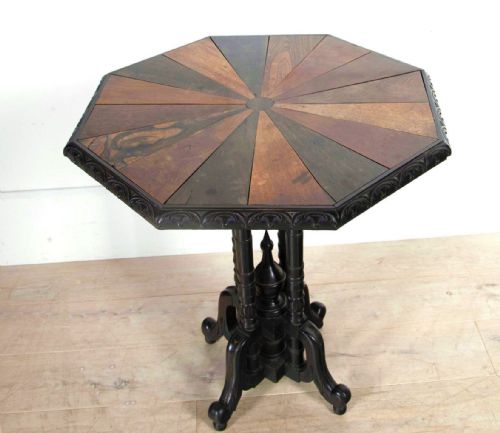 C19TH ANGLO INDIAN EBONY SPECIMEN TOP OCCASIONAL TABLE - ADDITIONAL PHOTO 3
