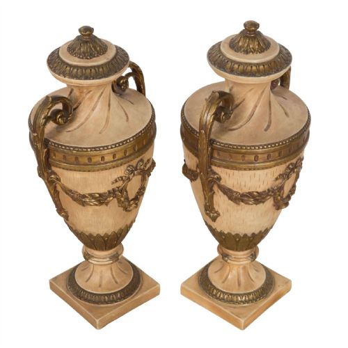 PAIR OF EARLY C20TH TERRACOTTA VASE URNS - ADDITIONAL PHOTO 1