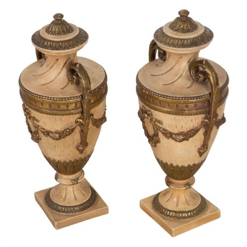 PAIR OF EARLY C20TH TERRACOTTA VASE URNS - ADDITIONAL PHOTO 2