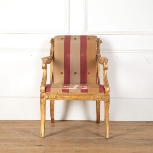 REGENCY GILTWOOD HENRY HOLLAND ARMCHAIR - ADDITIONAL PHOTO 1