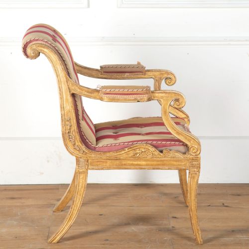 REGENCY GILTWOOD HENRY HOLLAND ARMCHAIR - ADDITIONAL PHOTO 4