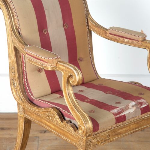 REGENCY GILTWOOD HENRY HOLLAND ARMCHAIR - ADDITIONAL PHOTO 6
