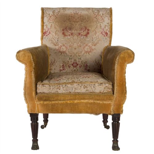 large regency mahogany library chair - CATEGORY: ANTIQUE CHAIRS - DATED 19TH CENTURY