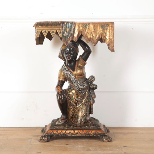 RARE C19TH VENETIAN BLACKAMOOR OCCASIONAL TABLE - ADDITIONAL PHOTO 1