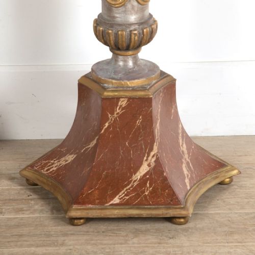 PAIR OF C19TH GILT AND MARBLEIZED STANDARD LAMPS - ADDITIONAL PHOTO 4