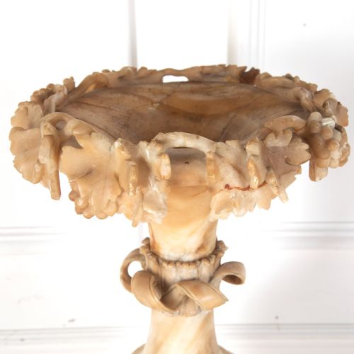 19TH CENTURY CARVED ALABASTER VASE URN - ADDITIONAL PHOTO 2