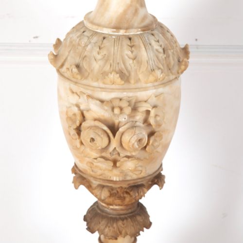 19TH CENTURY CARVED ALABASTER VASE URN - ADDITIONAL PHOTO 4