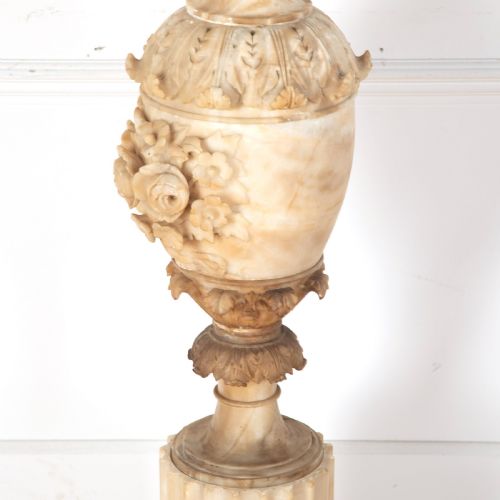 19TH CENTURY CARVED ALABASTER VASE URN - ADDITIONAL PHOTO 5