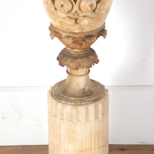 19TH CENTURY CARVED ALABASTER VASE URN - ADDITIONAL PHOTO 6