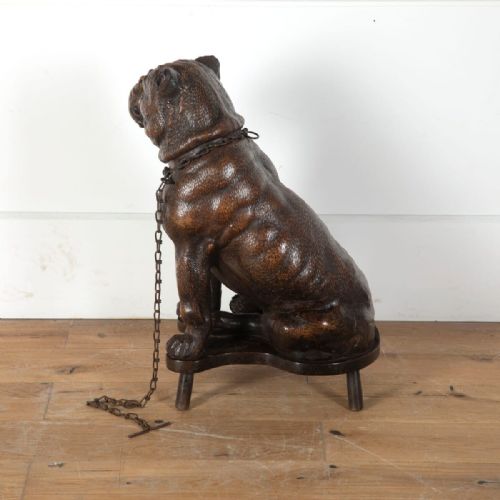 LIFE SIZE C19TH DECORATED TERRACOTTA BULLDOG - ADDITIONAL PHOTO 3