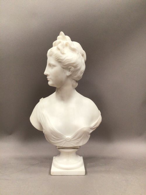 19th century grand tour marble bust of diana - CATEGORY: ANTIQUE SCULPTURES - DATED 1860