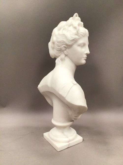 19TH CENTURY GRAND TOUR MARBLE BUST OF DIANA - ADDITIONAL PHOTO 4