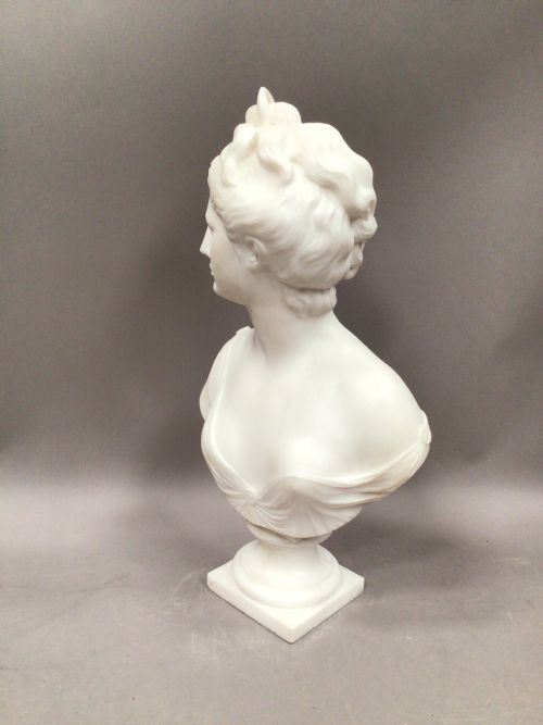 19TH CENTURY GRAND TOUR MARBLE BUST OF DIANA - ADDITIONAL PHOTO 9