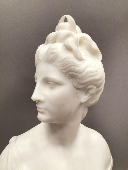 19TH CENTURY GRAND TOUR MARBLE BUST OF DIANA - ADDITIONAL PHOTO 10