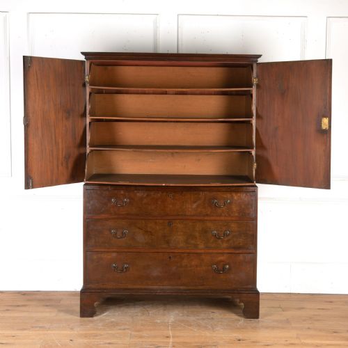 18TH CENTURY MAHOGANY LINEN PRESS - ADDITIONAL PHOTO 4