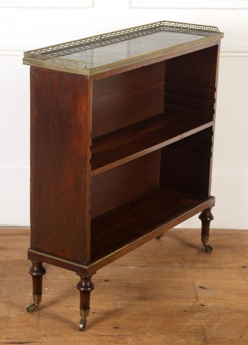regency mahogany marble top open bookcase - CATEGORY: ANTIQUE BOOKCASES - DATED 19TH CENTURY