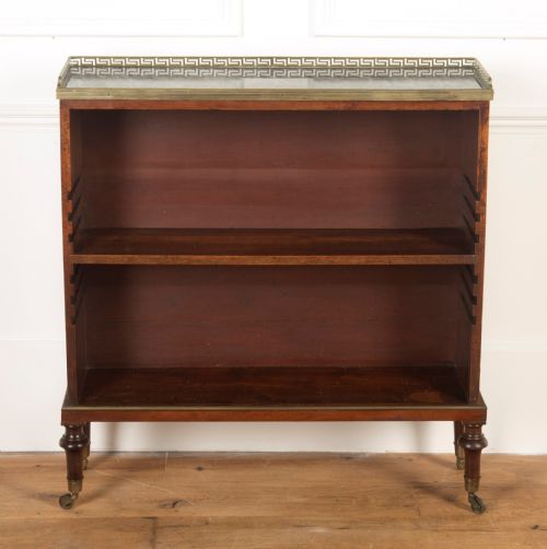 REGENCY MAHOGANY MARBLE TOP OPEN BOOKCASE - ADDITIONAL PHOTO 1