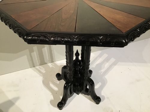 C19TH ANGLO INDIAN EBONY SPECIMEN TOP OCCASIONAL TABLE - ADDITIONAL PHOTO 2