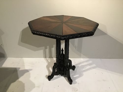 c19th anglo indian ebony specimen top occasional table - CATEGORY: ANTIQUE TABLES - DATED 19TH CENTURY