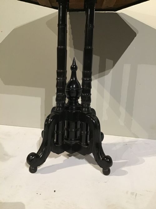 C19TH ANGLO INDIAN EBONY SPECIMEN TOP OCCASIONAL TABLE - ADDITIONAL PHOTO 6