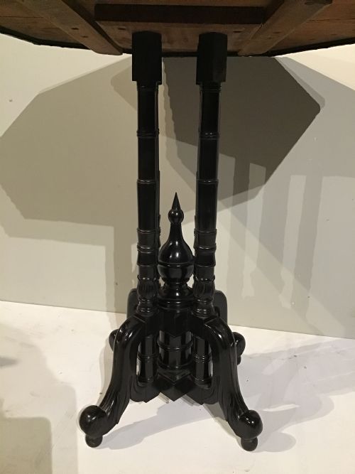 C19TH ANGLO INDIAN EBONY SPECIMEN TOP OCCASIONAL TABLE - ADDITIONAL PHOTO 7