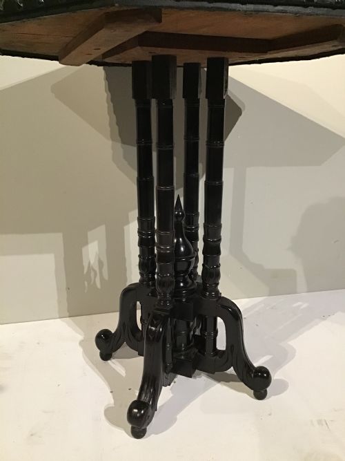 C19TH ANGLO INDIAN EBONY SPECIMEN TOP OCCASIONAL TABLE - ADDITIONAL PHOTO 8