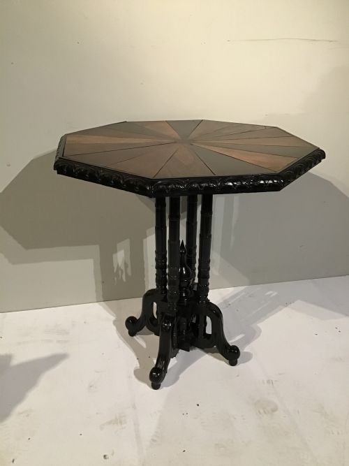 C19TH ANGLO INDIAN EBONY SPECIMEN TOP OCCASIONAL TABLE - ADDITIONAL PHOTO 9