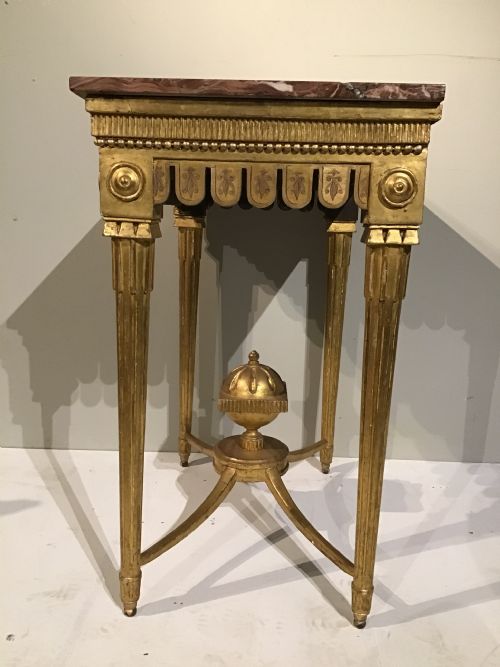 A STYLISH LATE C18TH CONTINENTAL GILTWOOD TABLE - ADDITIONAL PHOTO 2