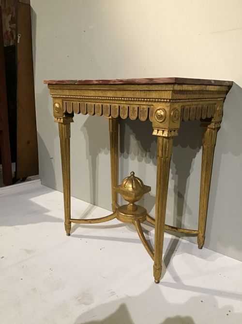 A STYLISH LATE C18TH CONTINENTAL GILTWOOD TABLE - ADDITIONAL PHOTO 6